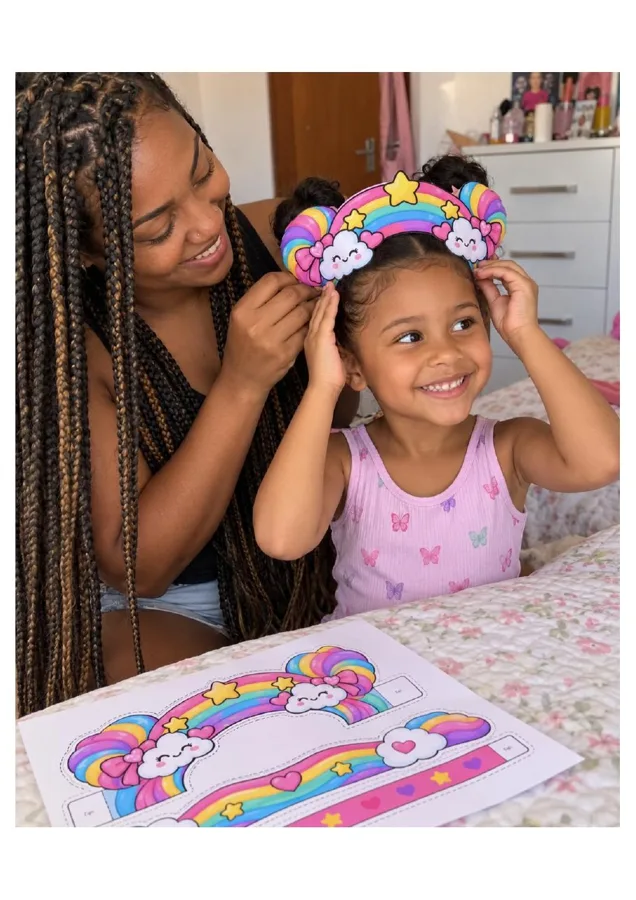 Criança com Cabelo Maluco montado com os moldes