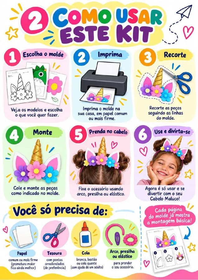 Página de molde de Cabelo Maluco