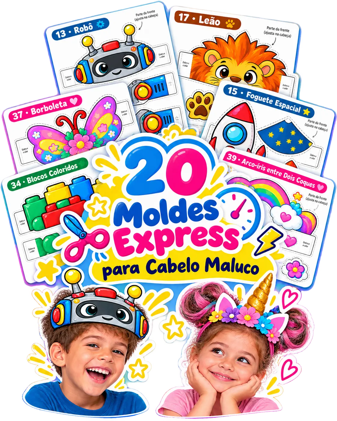 20 Moldes Express para Cabelo Maluco